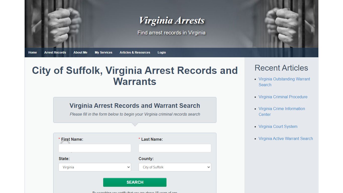City of Suffolk, Virginia Arrest Records and Warrants